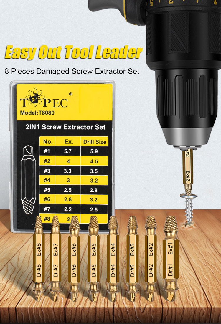 TOPEC | Wholesale Screw&Bolt Extractor Set, Drill Bit Set-TopecOffical
