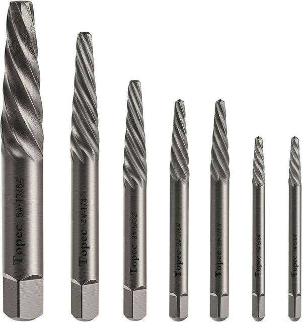 Topec 7pcs Damaged Screw Extractor Set-T8061