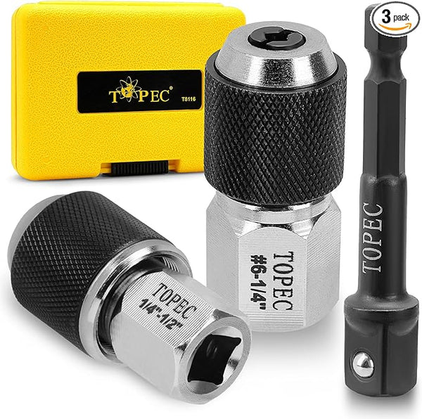 3-Piece Tap Socket Set,3/8" Drive Tap Holder Socket with Adjustable Jaws-T8116