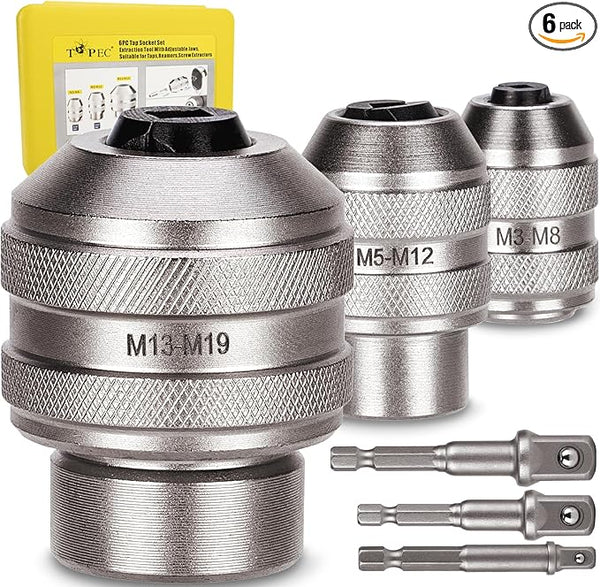 Topec 6pcs Tap Socket Set and Extraction Tool-T8093