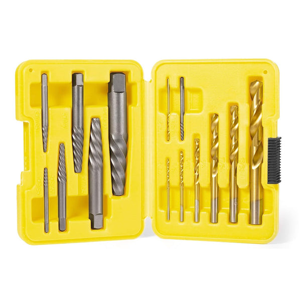 Topec 14Piece Spiral Flute Screw Extractor Set and HSS Steel Drill Bit-T8053