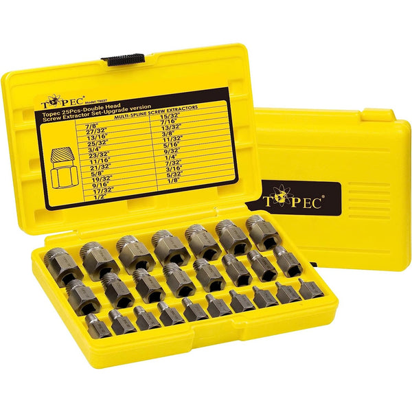 Topec 25Pcs Double Head Screw Extractor Set-T8037